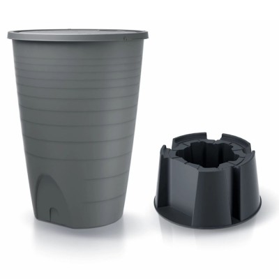 Regnvandsbeholder med sokkel HydroMoby Peruno Sæt, 260L, Grå - HydroMoby