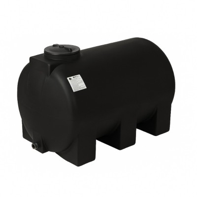 Vandtank til drikkevand MAVIL, cylindrisk vandret 500 L (sort) - 